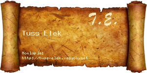 Tuss Elek névjegykártya